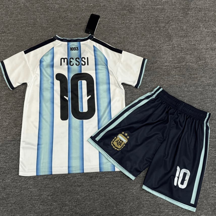 Children's football uniform set Argentina Messi No. 10 Samsung jersey for boys and girls summer quick-drying training and competition uniforms
