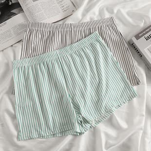 New Striped Men's Underwear Cotton Breathable Loose Boxer Briefs Men's Large Size Sports Comfortable Four-Corner Boxer Briefs