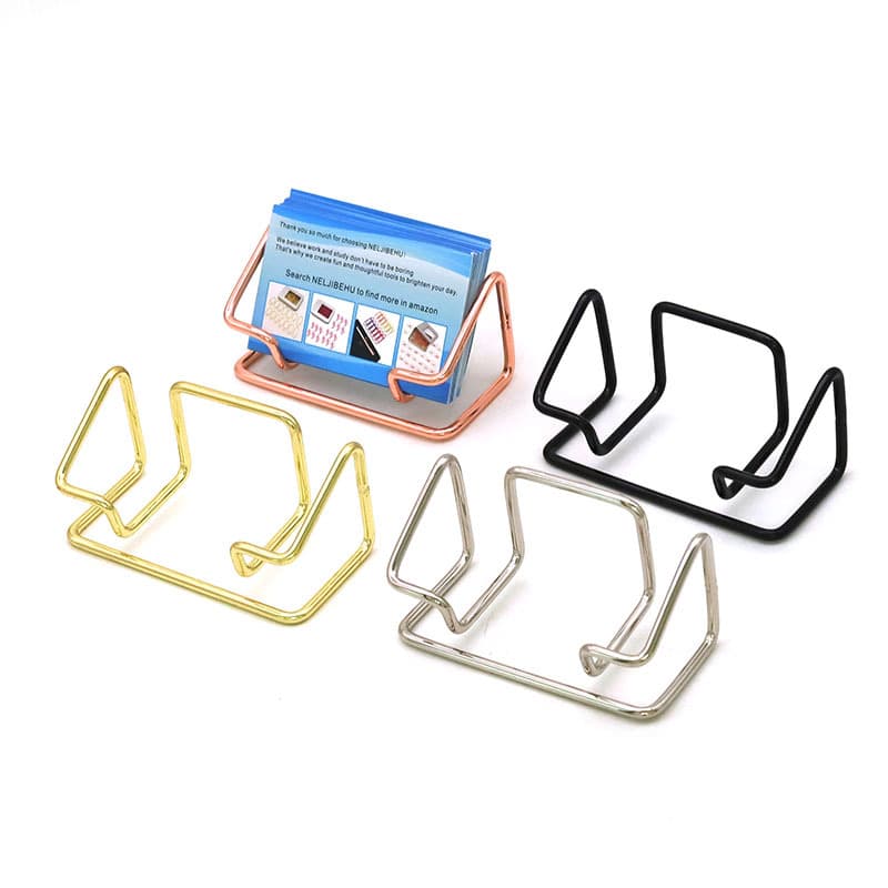 Desktop business card holder, minimalist business card organizer, metal business card rack, high-end creative card holder