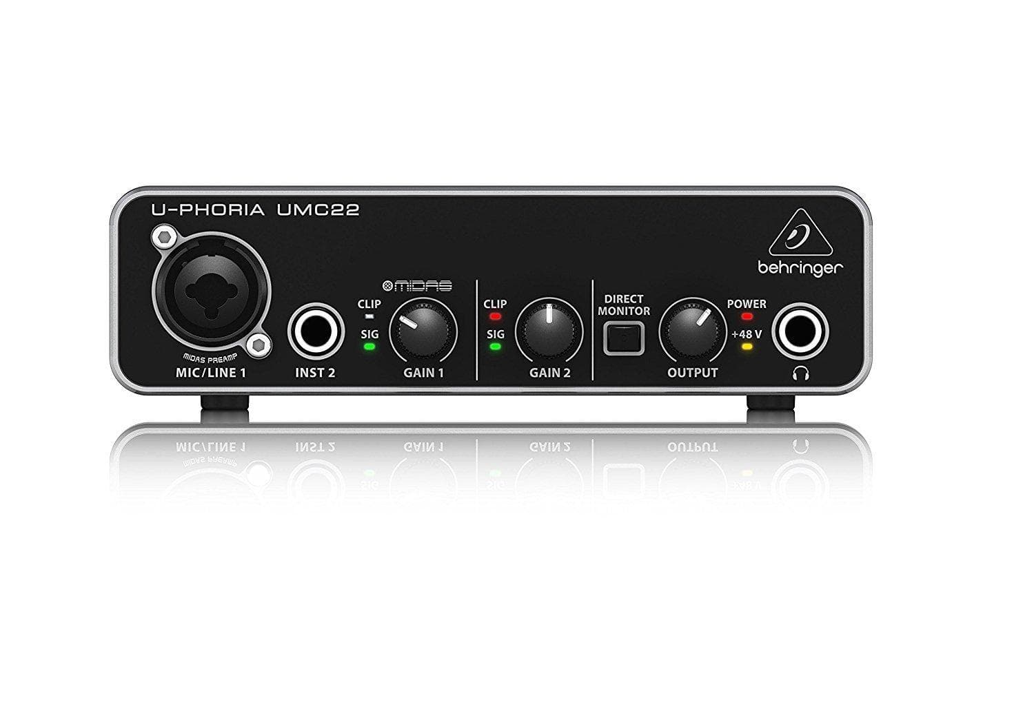 Behringer U-Phoria UMC22 USB sound card live streaming recording