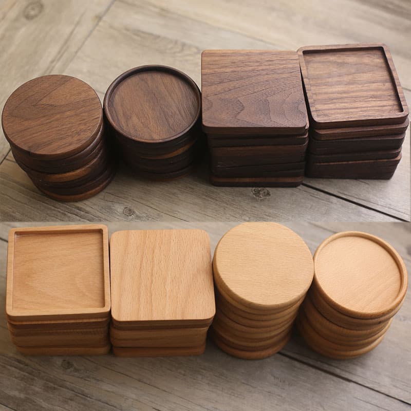 Black Walnut Wood Coaster Solid Wood Tea Cup Mat Square Heat Insulation Pad Zen Wooden Mat Tea Tray