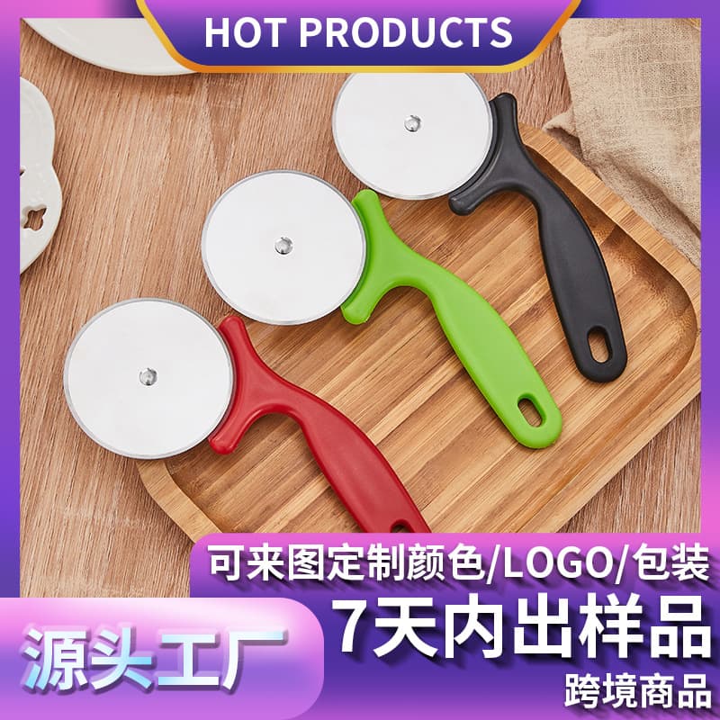 Wholesale Stainless Steel Pizza Knife Plastic Handle Pizza Knife Cutting Knife Baking Tools Pizza Knife