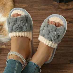Cross-border New Autumn and Winter Cotton Slippers, Warm Women's Slippers, Home, Fleece-lined, Thickened, Comfortable, Thick Sole, Indoor and Outdoor Men's Slippers