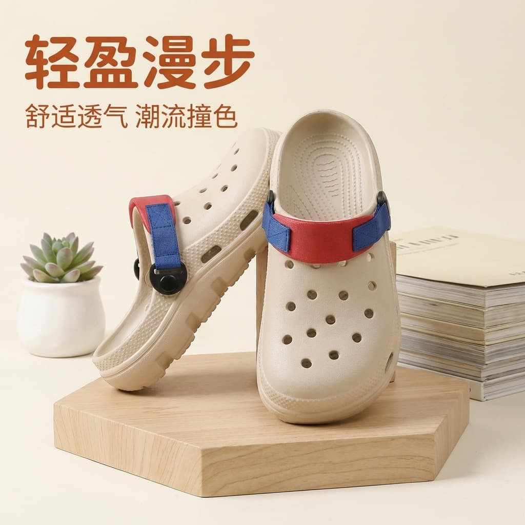 Anti-Slip Thick Bottom Slip-On Shoes Men's Casual Comfortable EVA Slippers Spring Summer Trendy Outdoor Wear for Couples