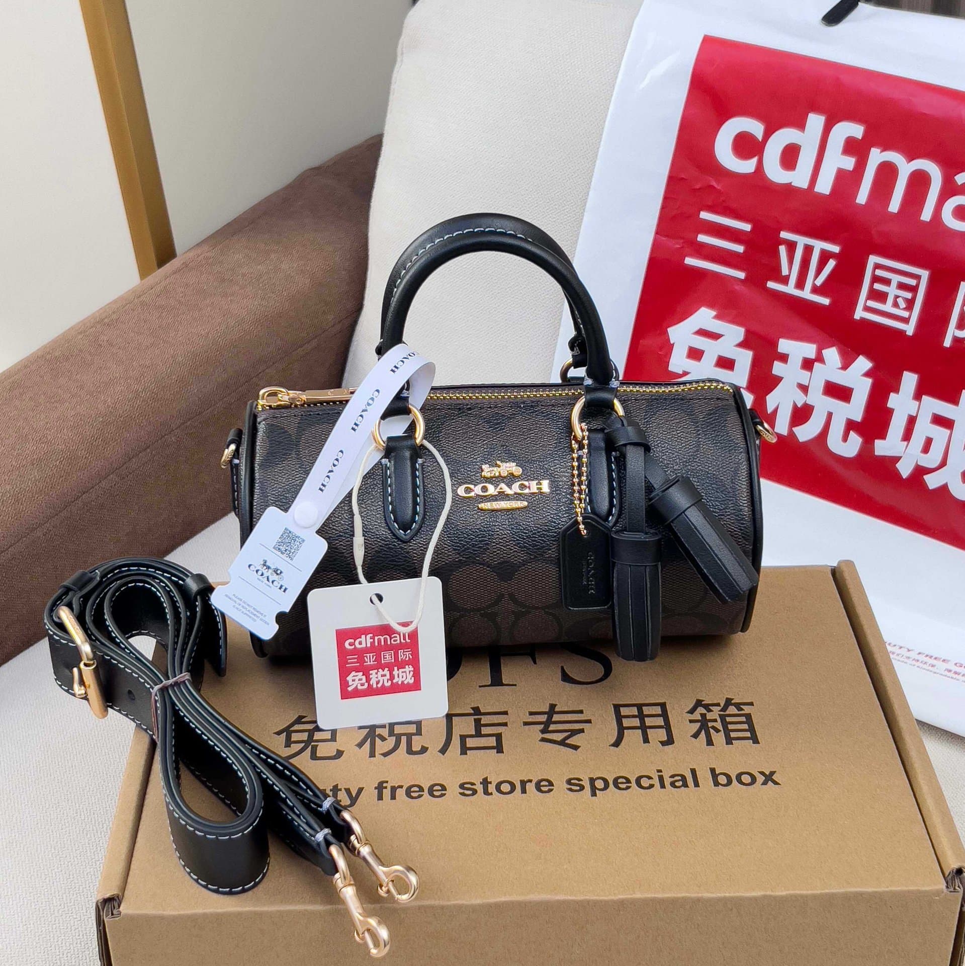 Spring Lacey Classic Print Monogram Pen Holder Bag Shoulder Bag Bucket Bag Crossbody Handbag Cylinder Women's Bag