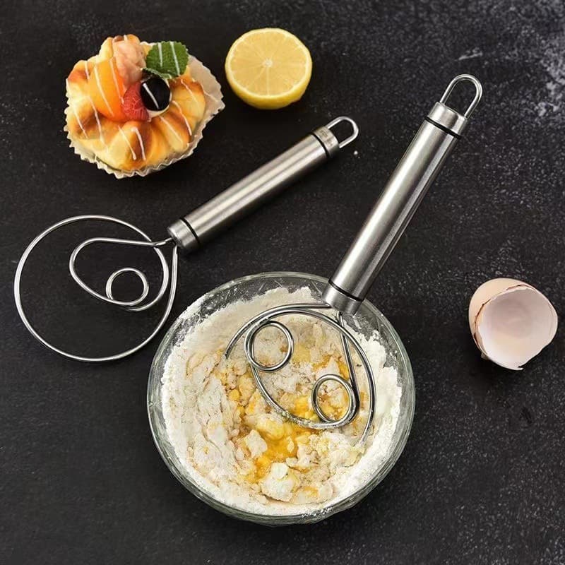 Stainless steel dough mixer, hand kneader, manual dough mixer, dough maker, non-stick mixing stick