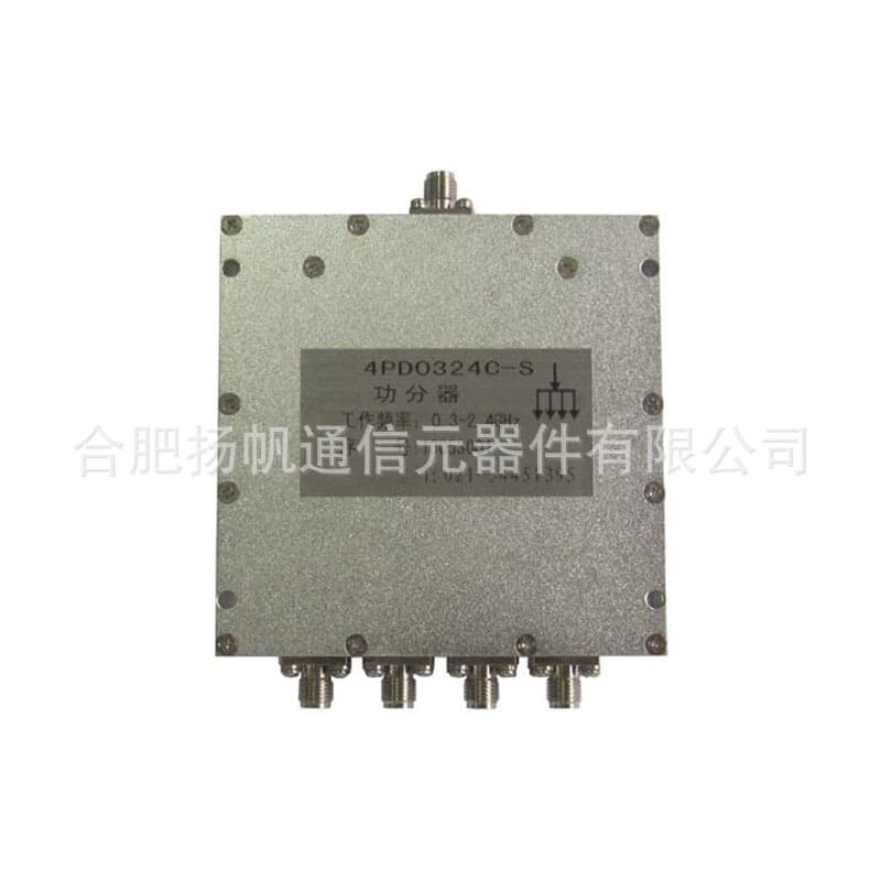 0.3-2.4GHz 50W 8dB Insertion Loss High Isolation 4-way Power Divider N Female Interface