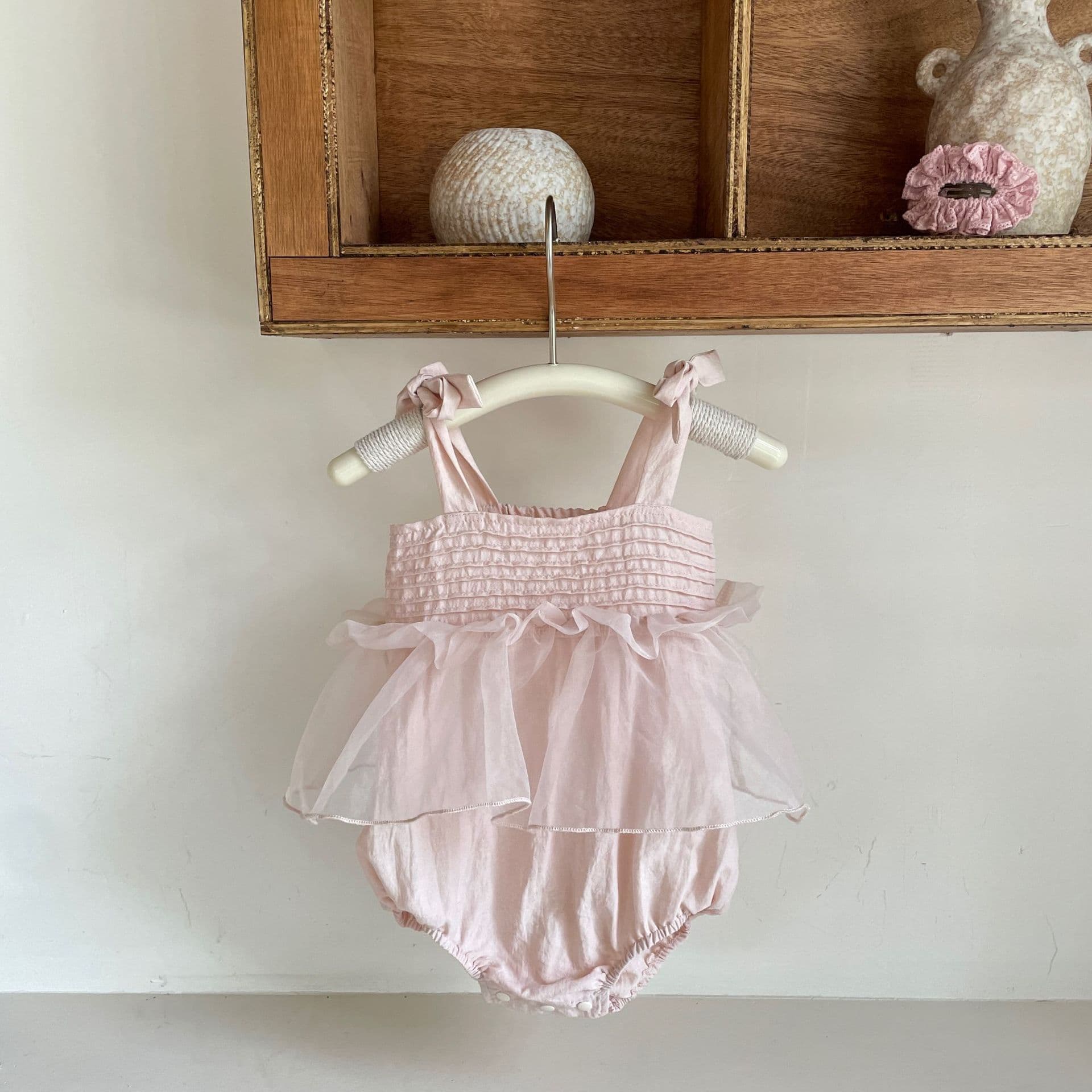Baby Summer Clothes Thin Bodysuit Stylish Straps Romper for Girls Sweet Princess Crawlsuit