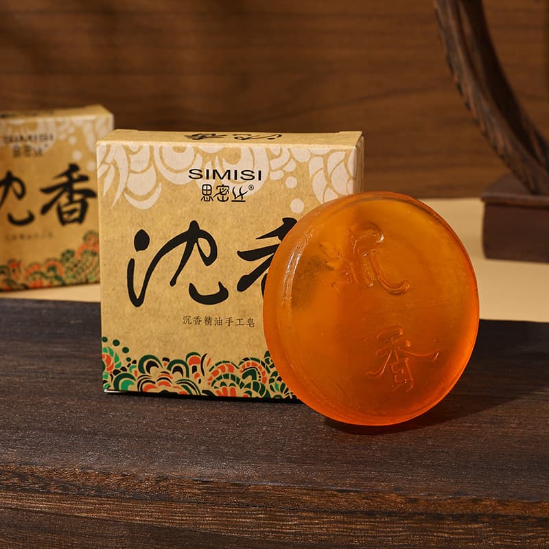 【Smex】 Sandalwood and Agarwood Essential Oil Soap, Handmade, Cleansing and Moisturizing, 80g