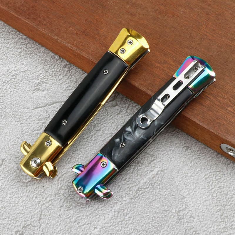 Outdoor Folding Knife High Hardness Survival Stainless Steel Fruit Knife Portable Self-Defense Pocket Knife