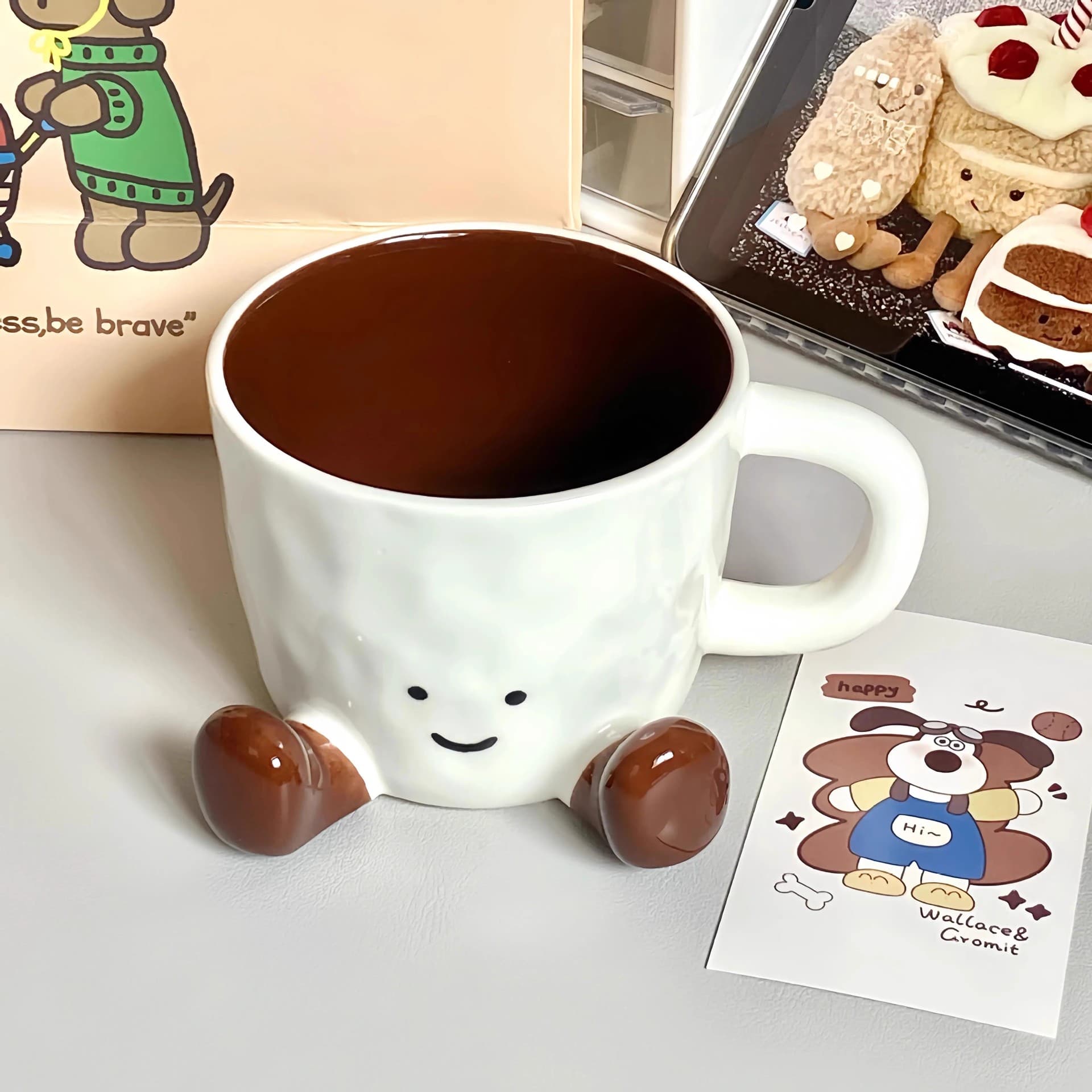 Creative Funny Water Cup, Multiple Simple Ceramic Coffee Mugs, Personalized Drinking Cups, Practical Birthday Gift