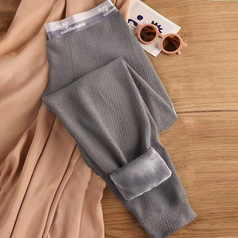 Drop Shipping Men's Cotton Thermal Pants with Fleece Lining, Thickened Winter Base Pants, Pure Cotton Slim Fit Fleece Pants P044