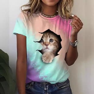 2025 Spring Casual Korean-Japanese Style Pullover Short Sleeve Round Neck Loose Fit Women's T-Shirt