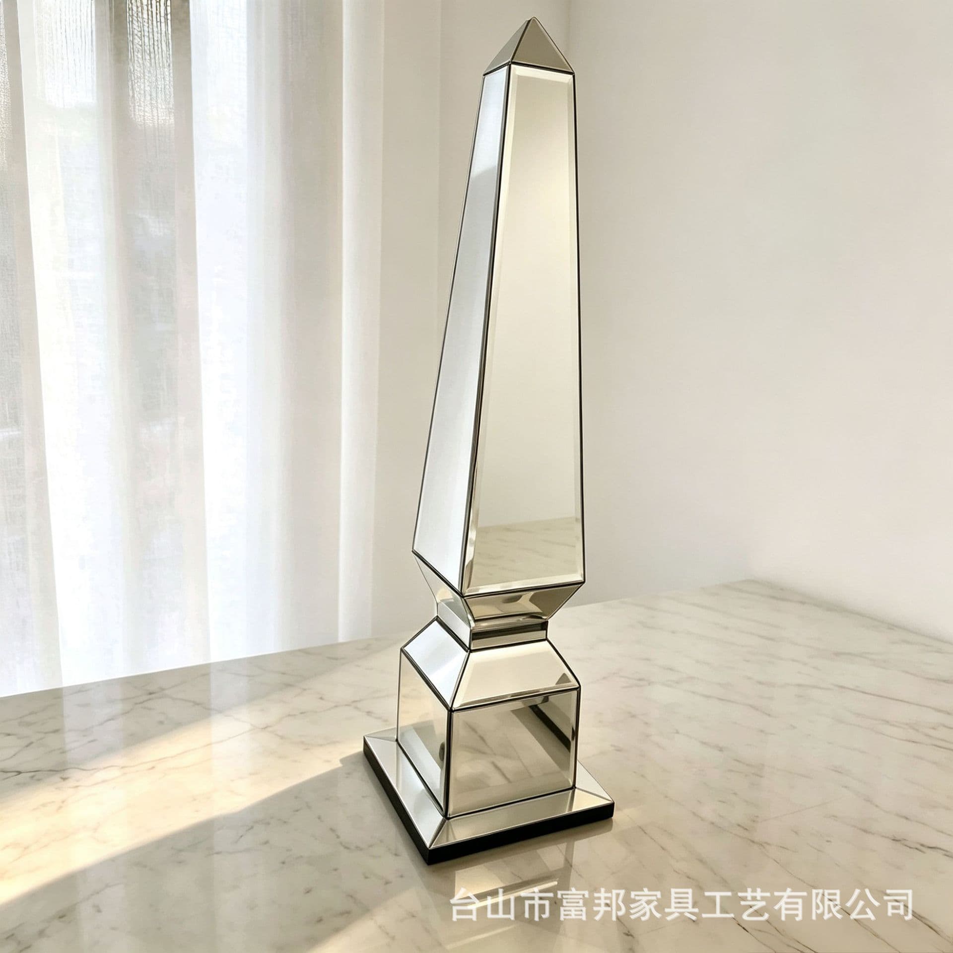 Mirror candlestick decorative glass wooden hotel display stand European style home decoration