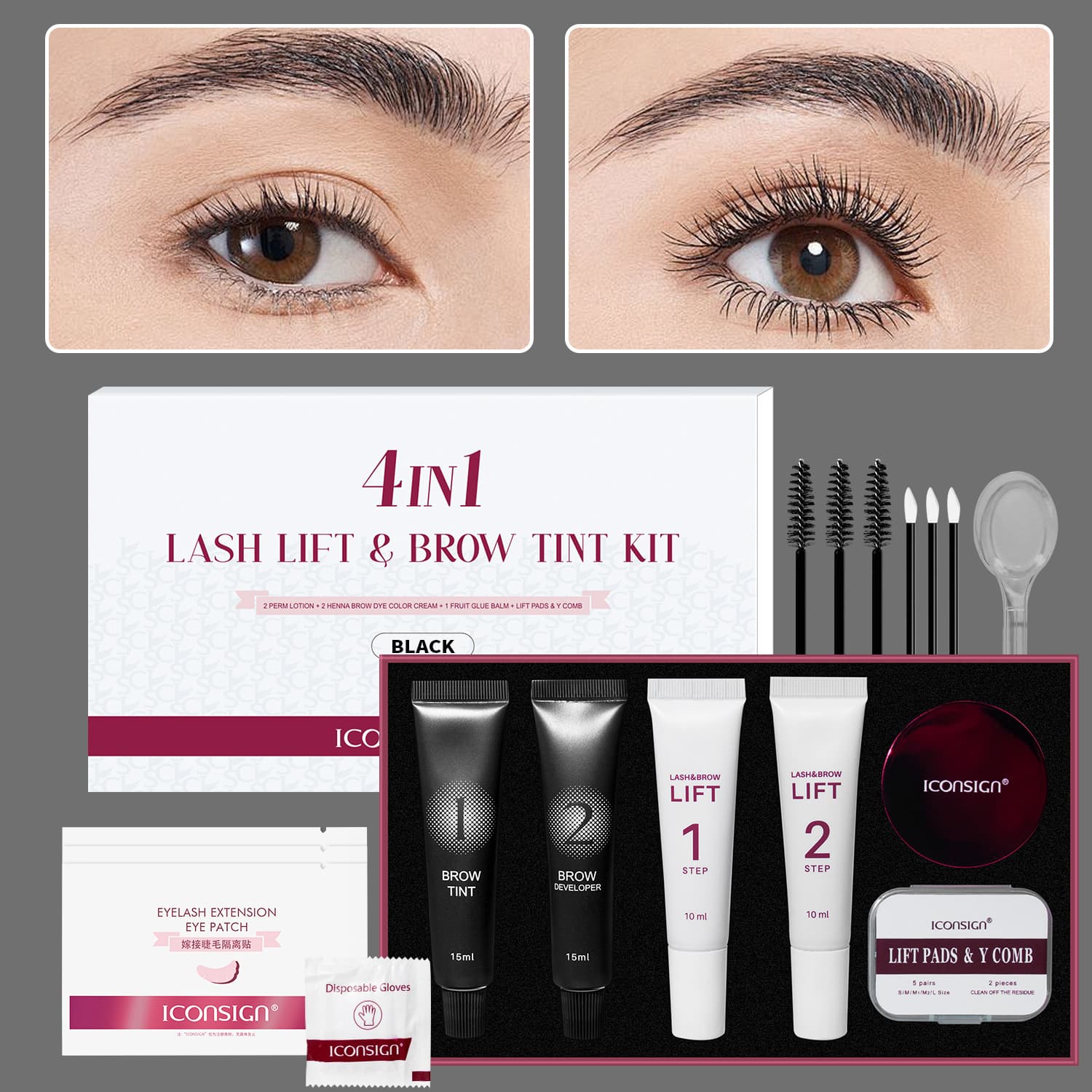 ICONSIGN Cross-border Eyelash Perm Keratin Kit for Beauty Salons, Long-lasting Lifting and Curling, Eyelash Beauty Tool