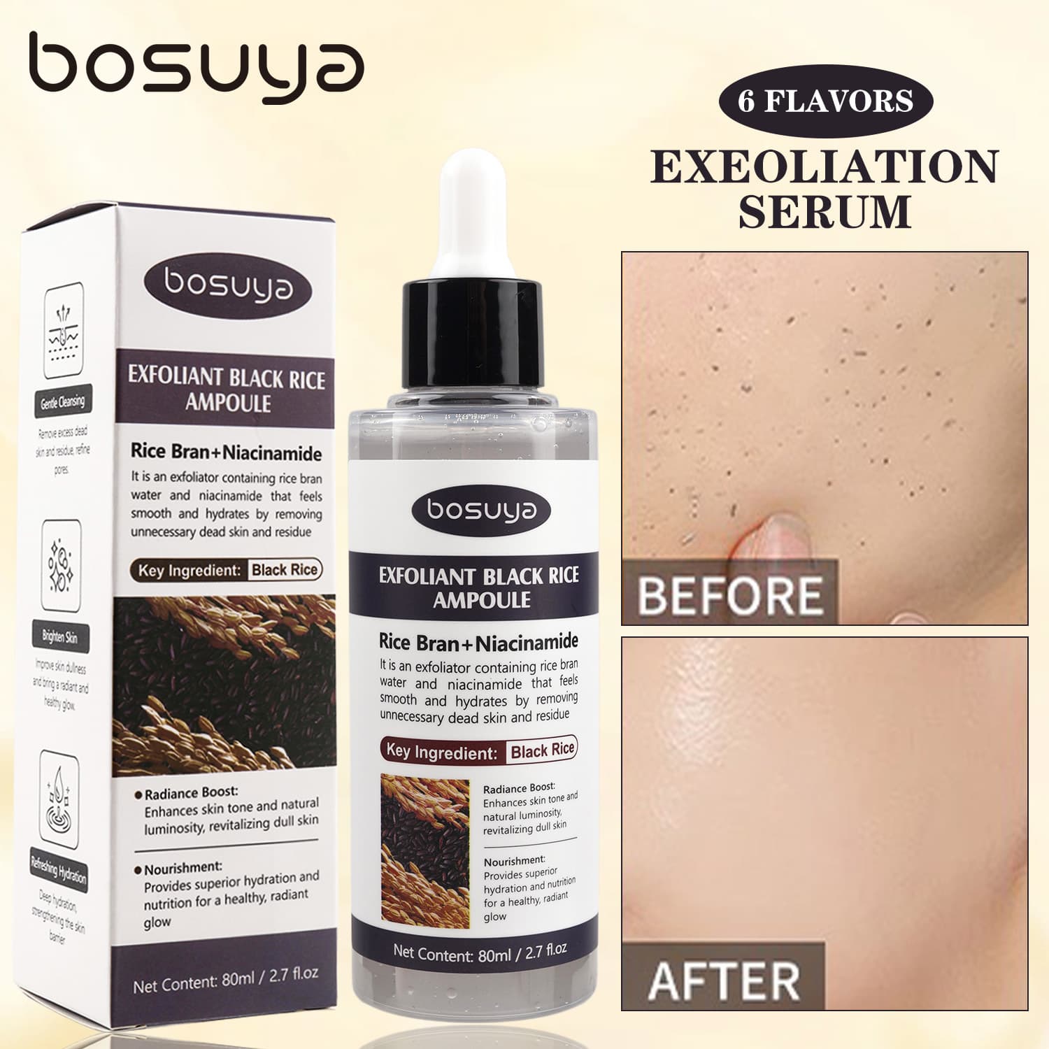 Foreign Trade Exfoliating Serum Black Rice Cleansing Mud Scrub