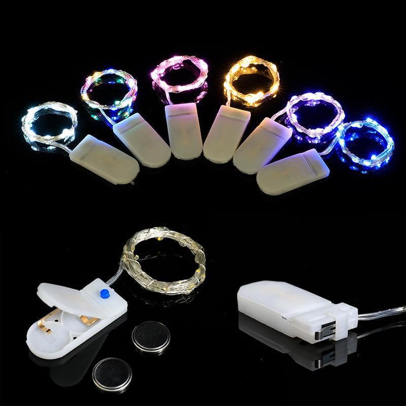 Selected copper wire light gift box - Decorative button light strings with CR2032 battery cases and copper wire strands