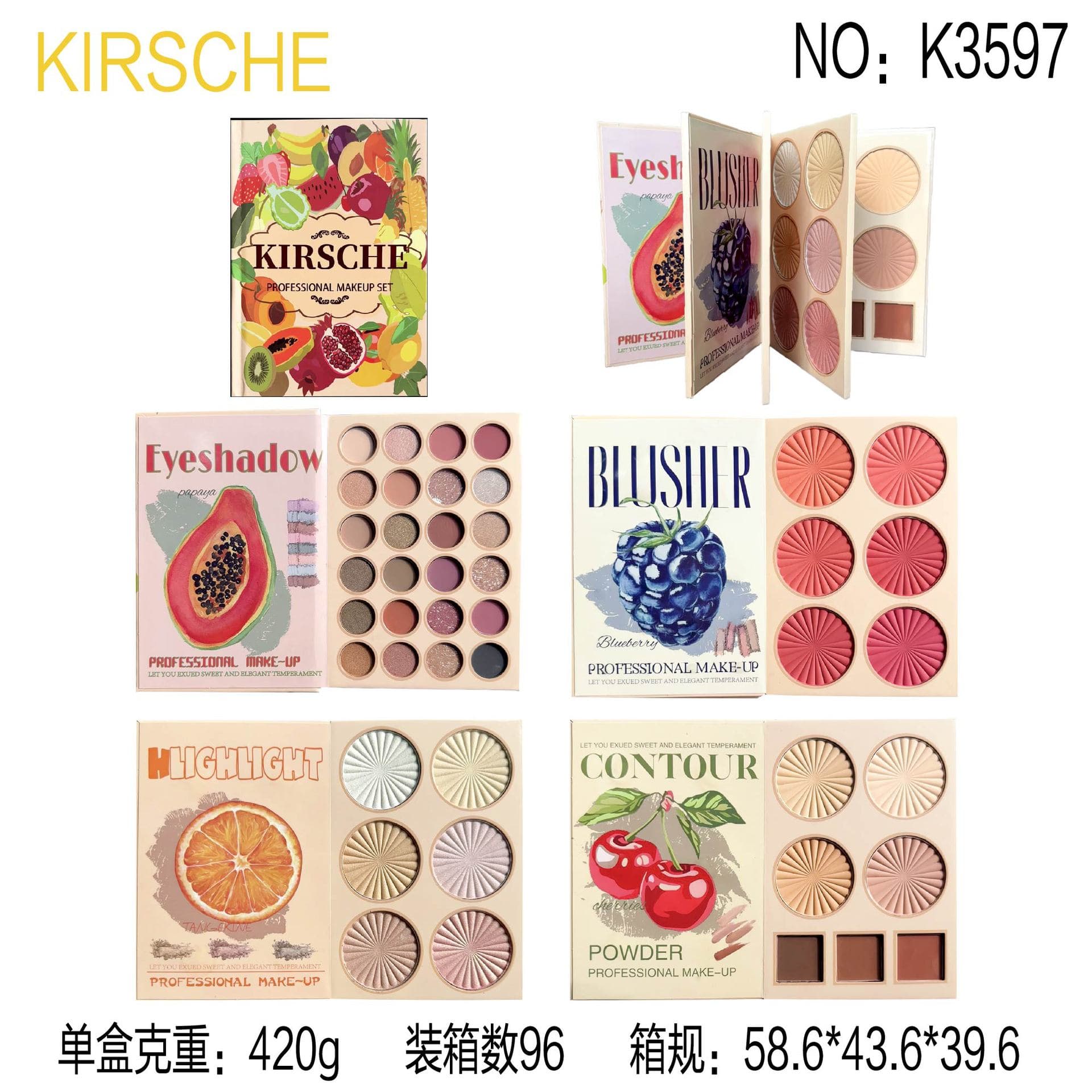 Cross-border Cosmetics Highlight and Contour Palette COS Eyeshadow Palette Multi-purpose All-in-one Cartoon Multi-color