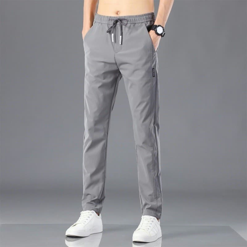 Summer Ice Silk Loose Fit Work Pants for Men, Breathable Casual Trousers for Dirty Jobs, Office Wear, Long Pants