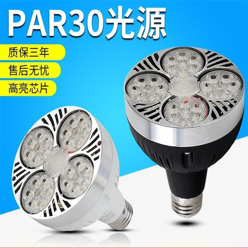LED Track Spotlight Bulb PAR30 Single Lamp for Clothing Stores, Supermarkets, Fresh Lights, Ultra-Bright Energy-Saving E27 Screw Base Light Source