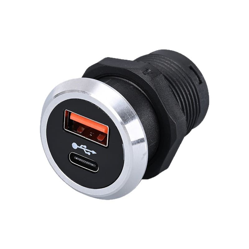 12V Recessed Opening Hidden Furniture Bedside Table Phone Charger, Fast Charging, Buckle, Metal Ring
