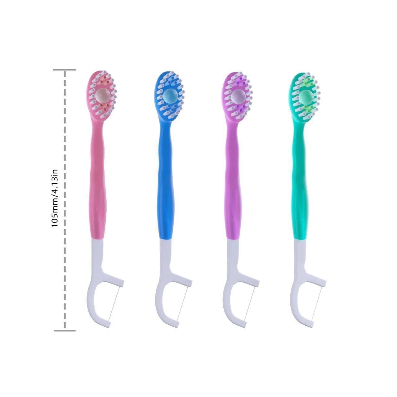 Burst Bead Toothbrush Disposable Travel Portable No-Rinse Soft Bristle Mini Clean Toothbrush Floss Toothpick 12-Pack