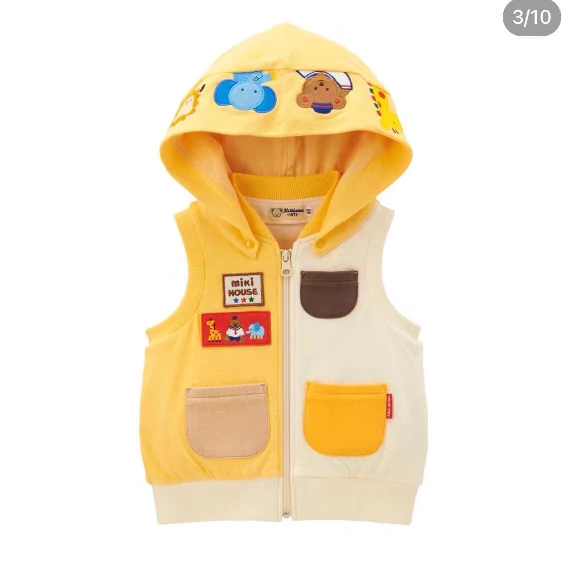 【Late November】25 autumn/winter trendy brand high-end custom children's wear MIKI color-blocked navy bear kids' vest