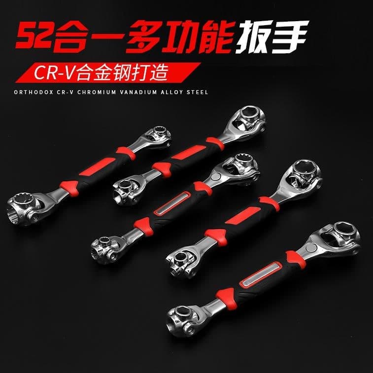Wholesale Multi-Purpose Universal 52-in-1 Wrench 8-in-1 Socket Wrench 360-Degree Rotating Multi-Head Dog Bone Wrench