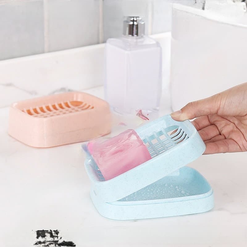 Bathroom Drainage Double-Layer Soap Dish, Creative Plastic Travel Soap Box, Handmade Soap Holder, Bathroom Soap Rack