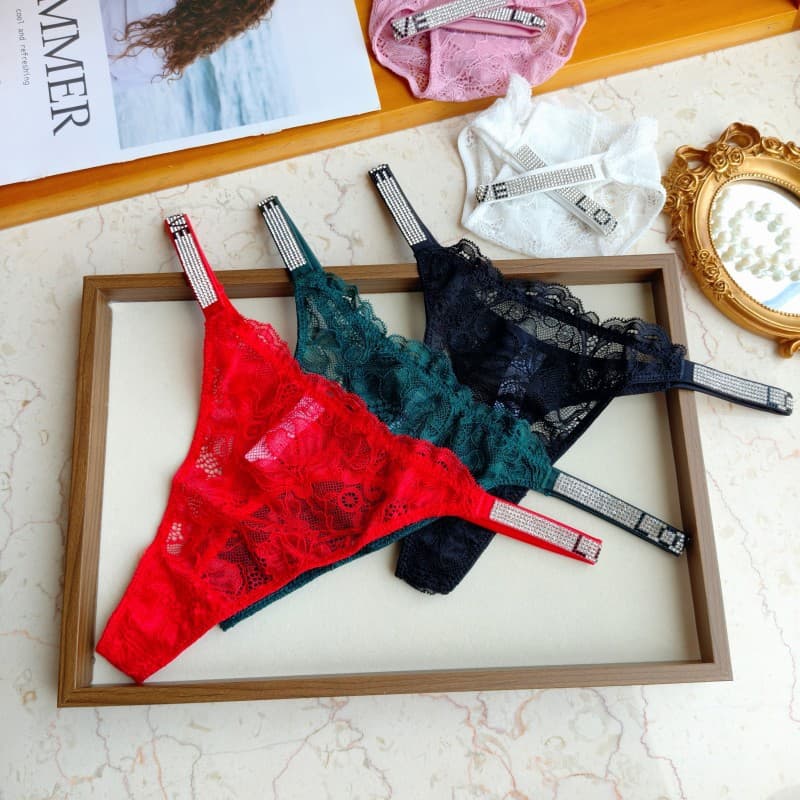 Lace Thong for Women Low Rise Sexy Thong Hot Hollow Mesh Panties Narrow Edge Thin Strap G-String