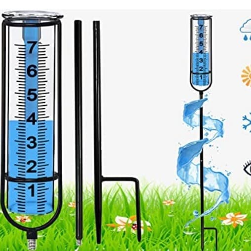 Rain Gauge Outdoor Glass Rain Gauge with Stake Garden Rain Gauge Manual Rain Gauge