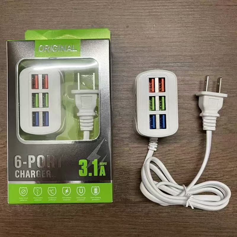 Factory Direct New Power Strip Charger with 6 USB Ports, 3.1A Fast Charger Universal for Mobile Phones