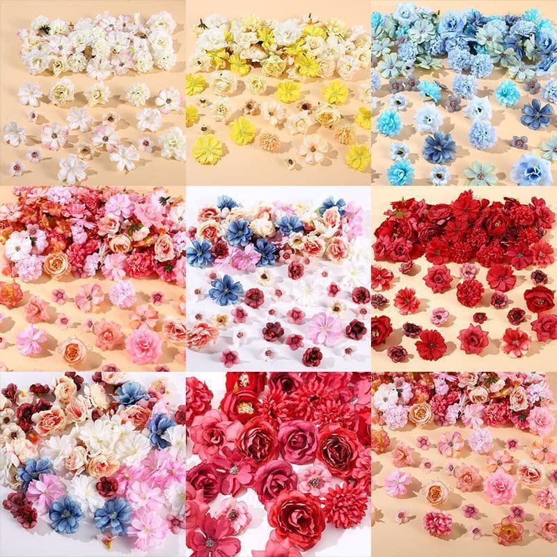 Clearance DIY Simulation Flowers Artificial Silk Flowers Headpiece Accessories Wedding Decoration Material Tea Table