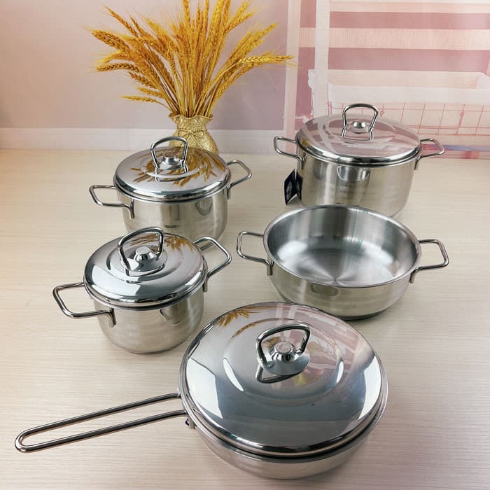 Stainless Steel Cookware Set 9-Piece Thickened Soup Pot Milk Pot 9pcs Cookware Set