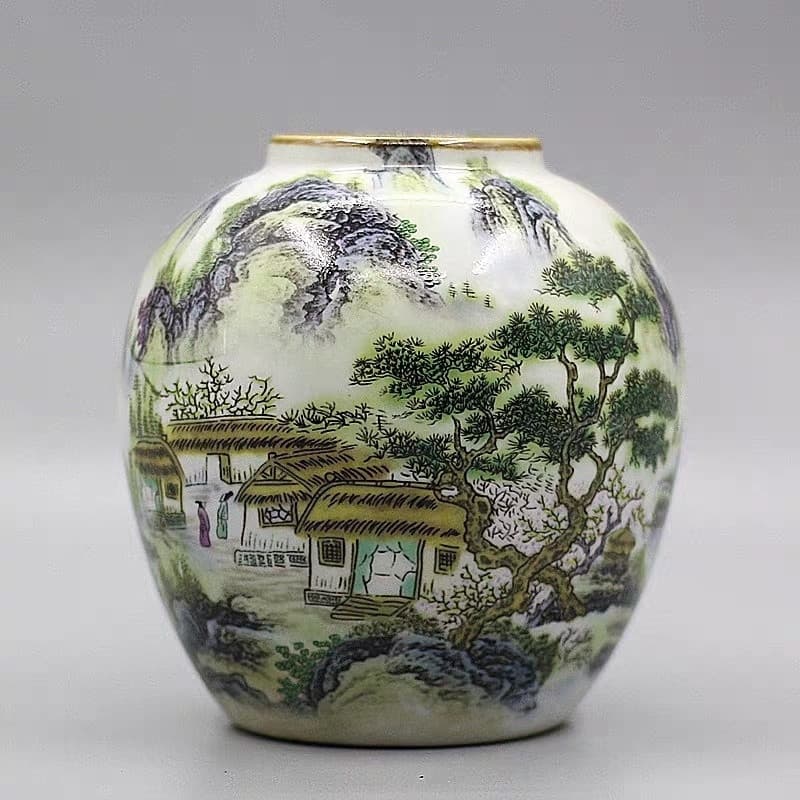 Tongzhi-era marked "Tranquility Leads to Farsightedness" purple-rimmed jar, antique ceramic collectible from Jingdezhen