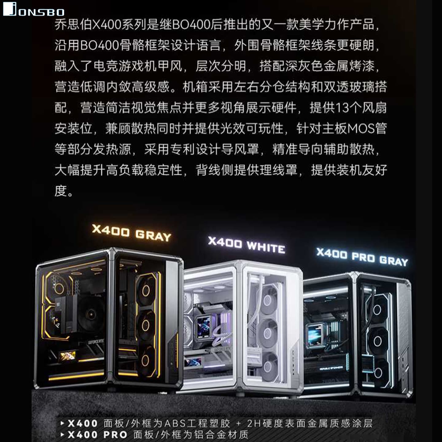 Qiaosibo X400 sea view room desktop computer case ATX compartment back-insert skeleton frame quick-release gaming case