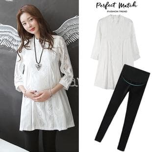 2022 Maternity Suit Outwear Long Sleeve Spring Autumn Loose Mid-Length Korean Style Fashion Influencer Dress