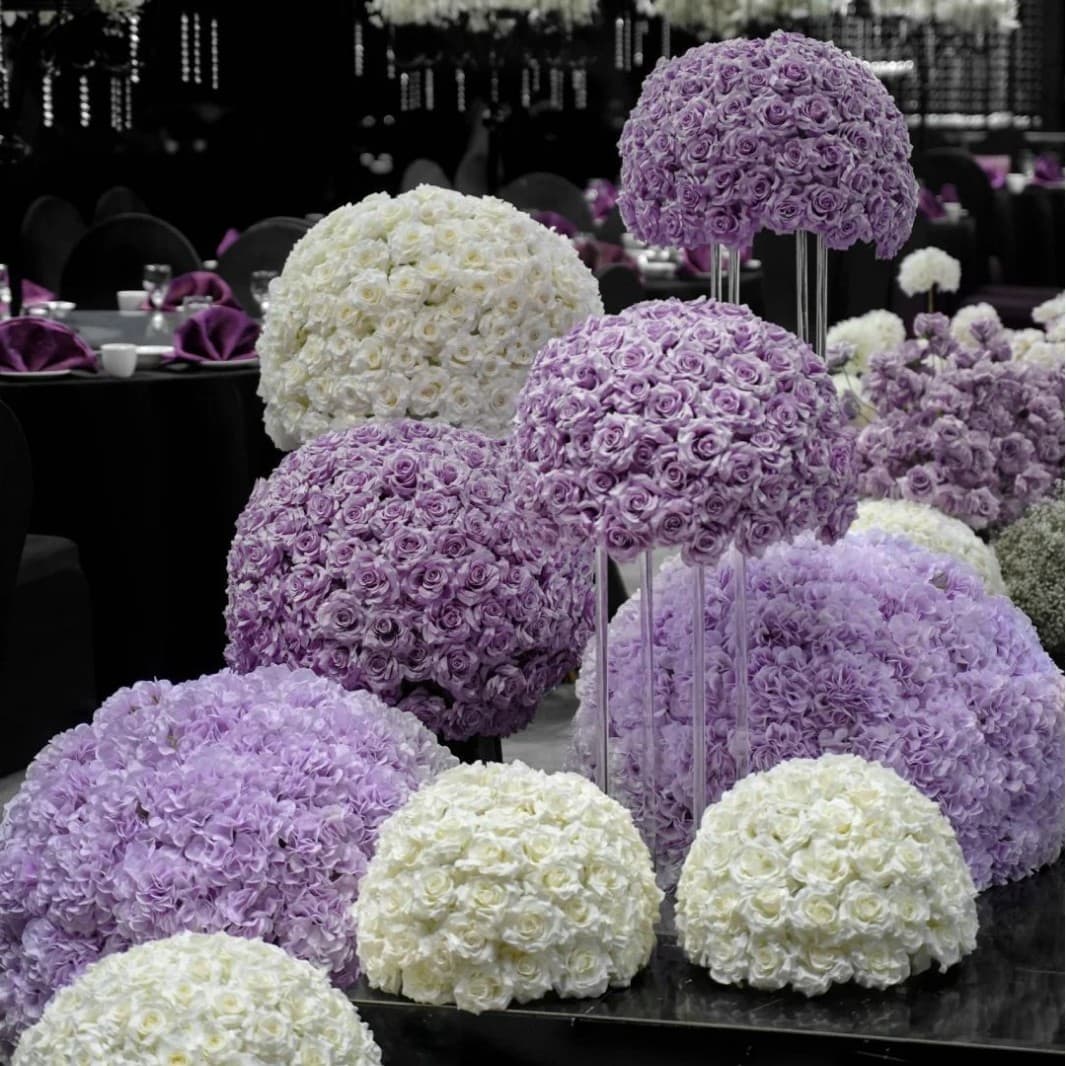 Purple Flower Ball Korean Wedding Round Artificial Flower Ball Wedding Decoration Hanging Rose Foam Ball Hanging