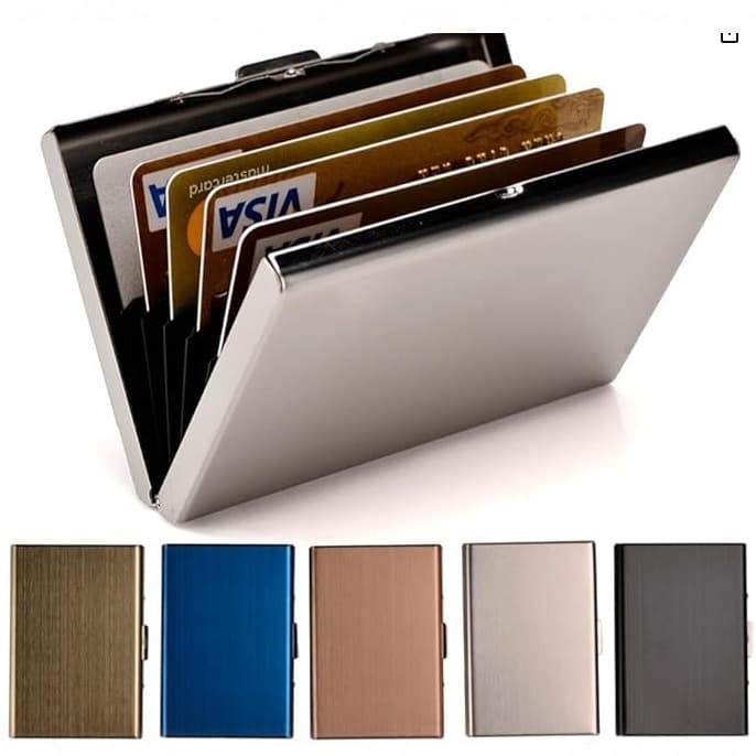 Stainless Steel Metal Card Holder Men Women Anti-skimming Credit Card Case Multi-function Business Card Box Aluminum Alloy Card Sleeve Anti-demagnetization
