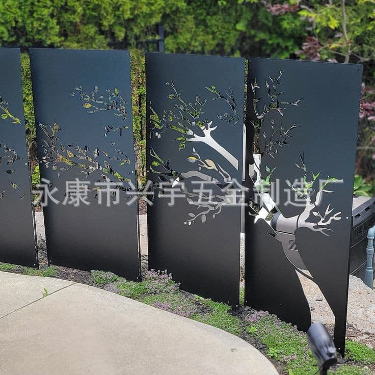 CNC Laser Cut Metal Decorative Screen Galvanized Steel Carved Panel Indoor Entryway Divider Factory Direct