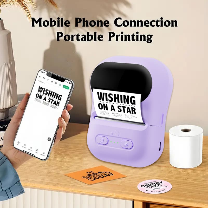 Cross-border label printer multi-function portable thermal clothing tag printer jewelry supermarket barcode printer