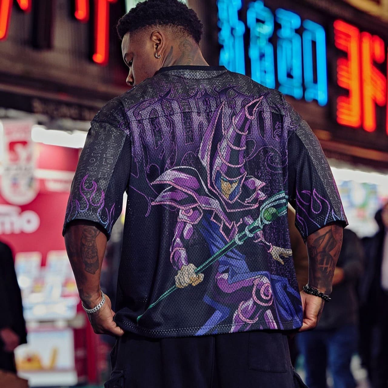 YOUNGLA x Yu-Gi-Oh Men's Oversized T-Shirt Summer Gym Sports Casual Fitness Short Sleeve Top