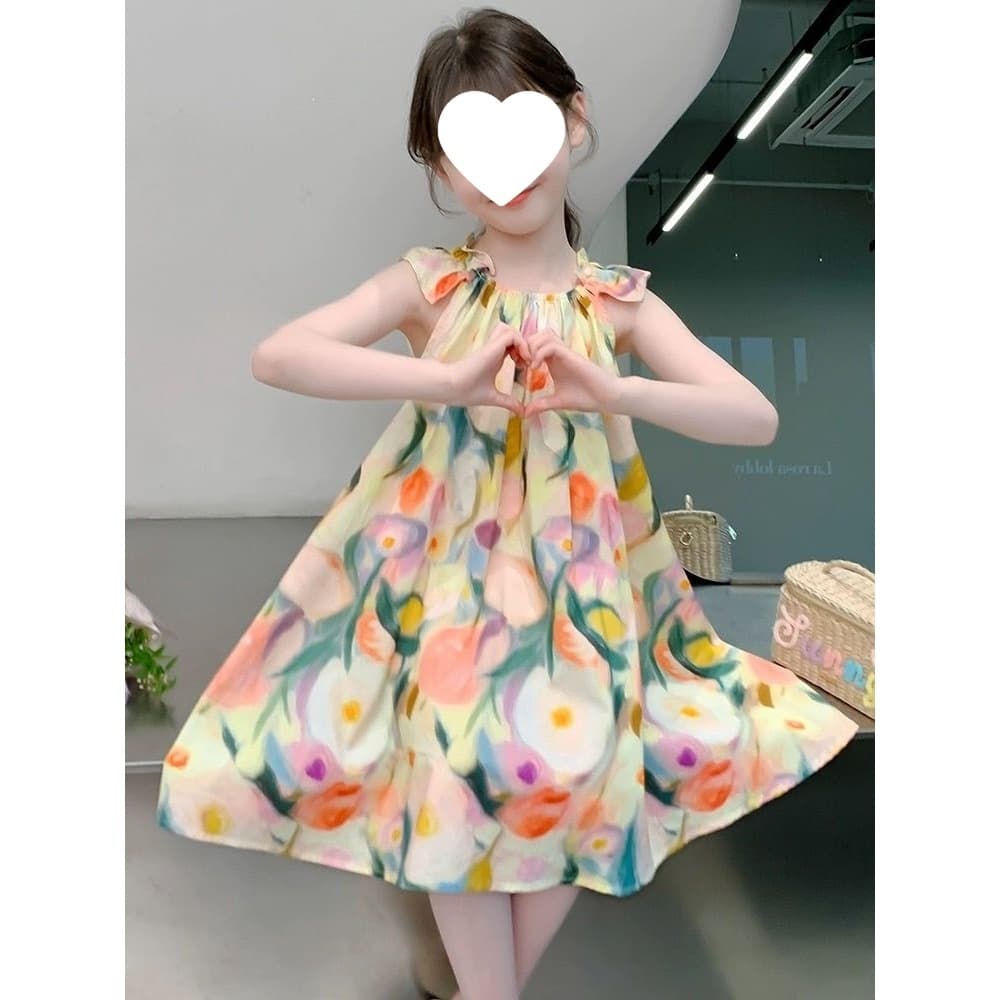 Children's dress, summer princess dress for girls, 9 to 12 years old, Internet celebrity popular dress, fashionable girl's thin style