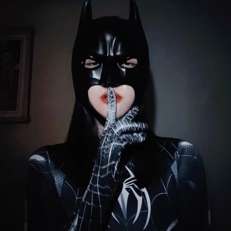 Batman Mask Matte Black Unisex PVC Soft Black Hood Thickened Version