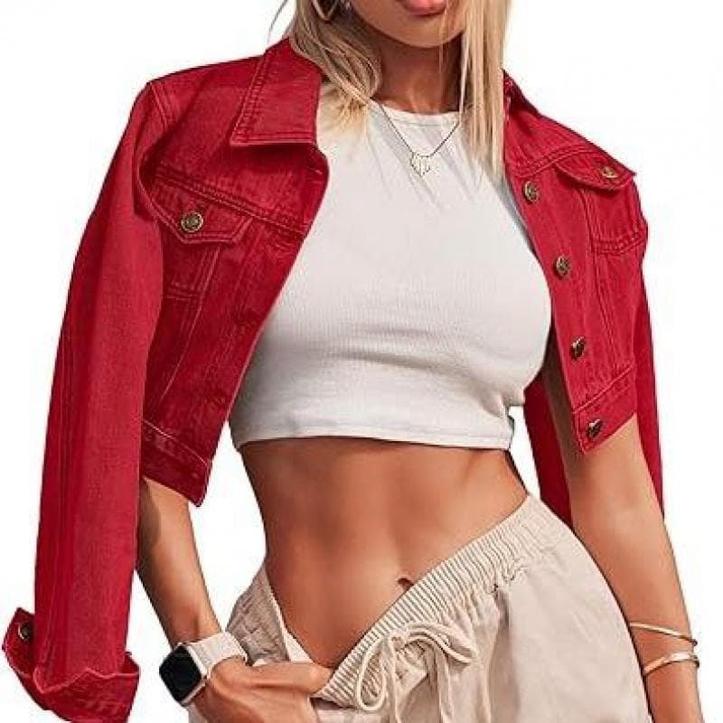 B 89297 Denim Jacket Long Sleeve Top