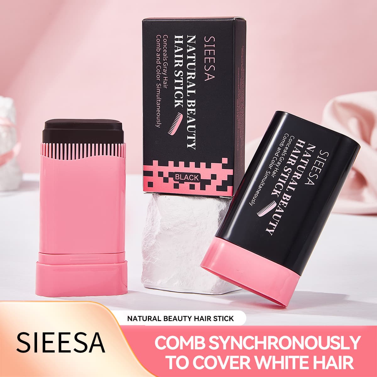 Cross-border Exclusive SIEESA Natural Hair Color Stick Disposable Hair Dye Stick Portable Emergency Gray Hair Coverage Easy to Use