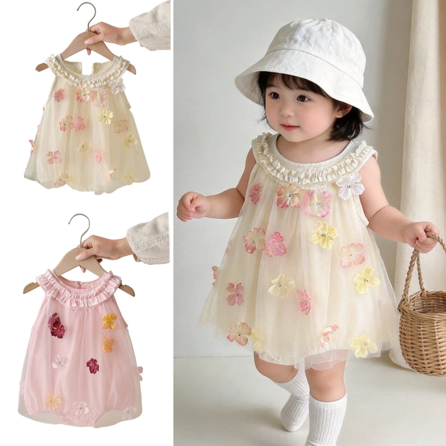 Baby clothes summer sweet baby girl sleeveless mesh bag baby clothes newborn lightweight summer thin style A category