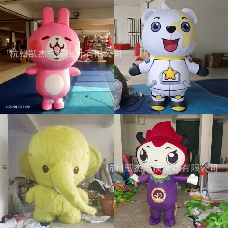 Factory Direct Inflatable Plush Cartoon Mascot Doll Air Model Corporate Event Walking Plush Costume Toy