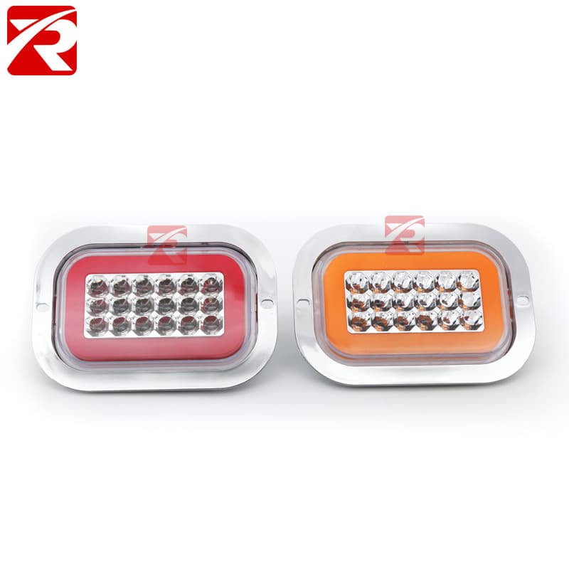 46LED Square Truck Side Light, Brake Turn Signal Light, 12/24V Truck Clearance Light