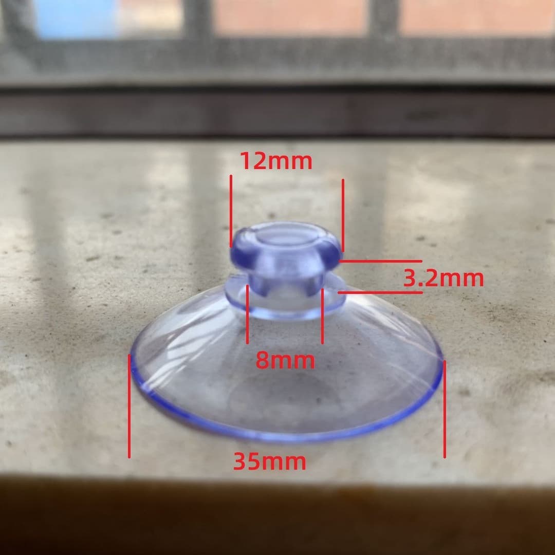 3.5cm 35mm PVC mushroom-head 3.5cm transparent sky blue suction cup manufacturer production